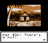 Survival Kids (Game Boy Color) screenshot: The player finds shelter