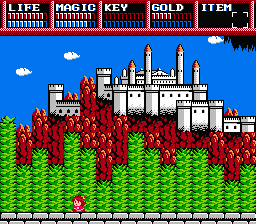 Legacy of the Wizard (NES) screenshot: Far away, you see a castle