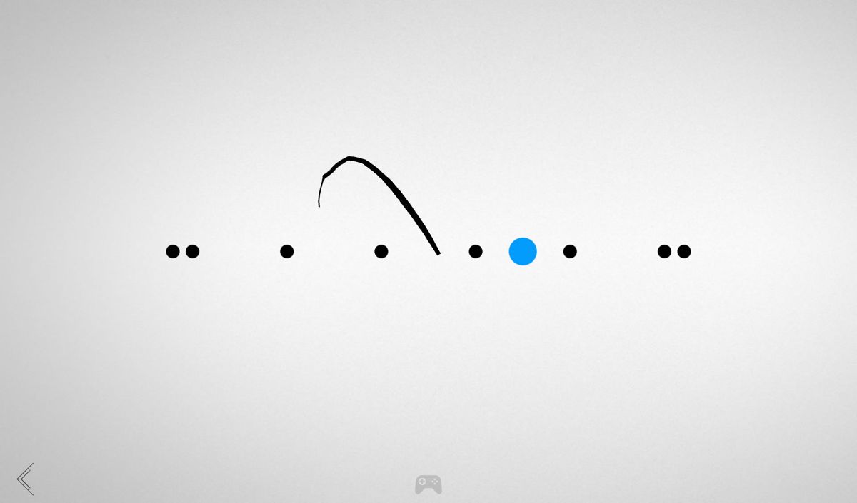 Blek (Android) screenshot: Hopping quickly between the black dots.