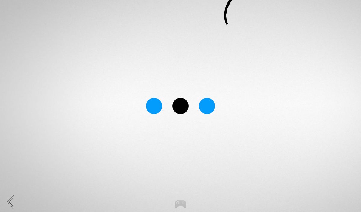Blek (Android) screenshot: Get the two blue ones without touching the black one.
