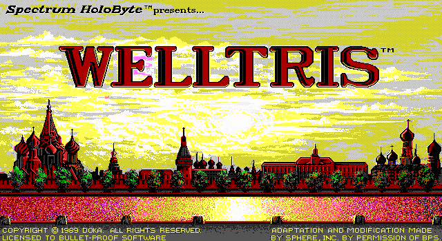 Welltris (DOS) screenshot: Title Screen