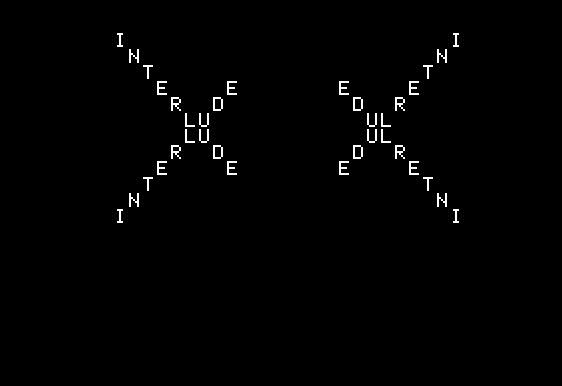 Interlude (Apple II) screenshot: This is the title screen. Just funny text, as the game has no graphics whatsoever.