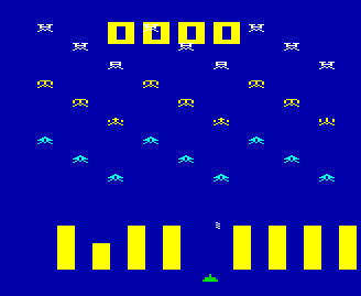 Invaders (1292 Advanced Programmable Video System) screenshot: It looks and plays much like space invaders.