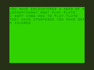 Jungle Search (Dragon 32/64) screenshot: Injured by Elephants