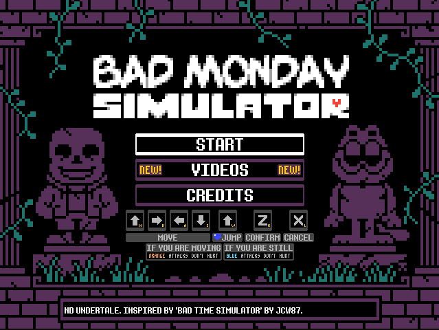 Bad Monday Simulator (Browser) screenshot: Title Screen