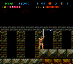 Legendary Axe II (TurboGrafx-16) screenshot: Throwing a smart bomb at nothingness