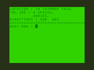 Don't Panic (Dragon 32/64) screenshot: Towers of Death: The Sphinx Guards Horses