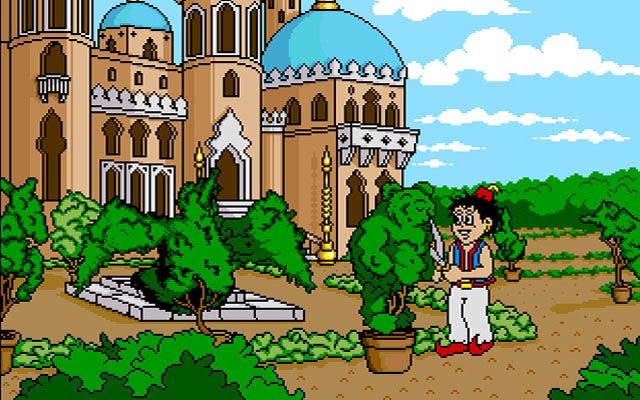 Arabian Nights (Amiga) screenshot: Sinbad's quite a gardener, isn't he?
