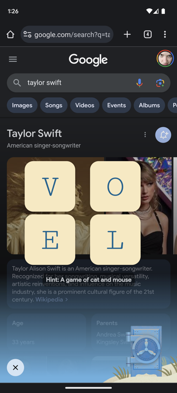 1989 (Taylor's Version) vault (Browser) screenshot: I wonder what the answer could be