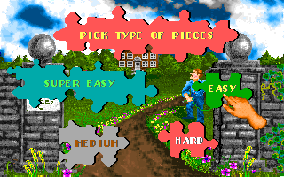 Living Jigsaws (DOS) screenshot: Choose Difficulty