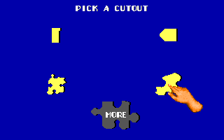 Living Jigsaws (DOS) screenshot: Choose Piece Shape on More Difficult Level
