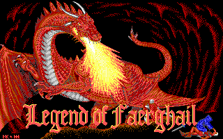 Legend of Faerghail (DOS) screenshot: Title screen