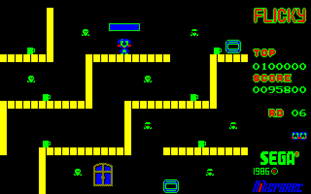 Flicky (PC-8000) screenshot: Round 6
