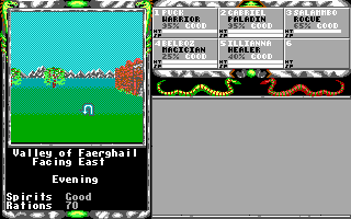 Legend of Faerghail (DOS) screenshot: Valley of Faerghail