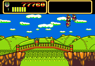 Monster Lair (Genesis) screenshot: Crossing the magical bridge