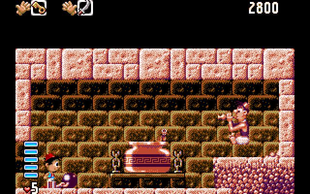 Arabian Nights (Amiga) screenshot: What's the deal with the old man and his snake?