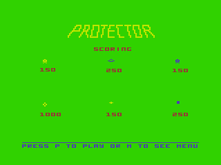 Protector (Dragon 32/64) screenshot: Score Chart