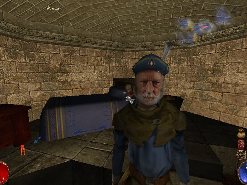Arx Fatalis (Windows) screenshot: Note the detailed face. It seems to be a single texture, though, no polygons
