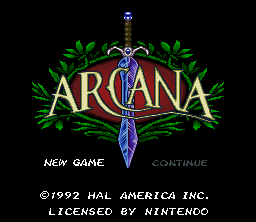 Arcana (SNES) screenshot: Title screen