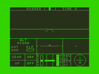Flight Simulator (Dragon 32/64) screenshot: Color Mode Approaching Landing
