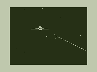 Space Crystal (Dragon 32/64) screenshot: Encounter Enemy Spacecraft