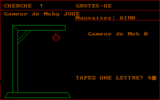 Jeu du Pendu, Le (DOS) screenshot: I've just about got it figured out
