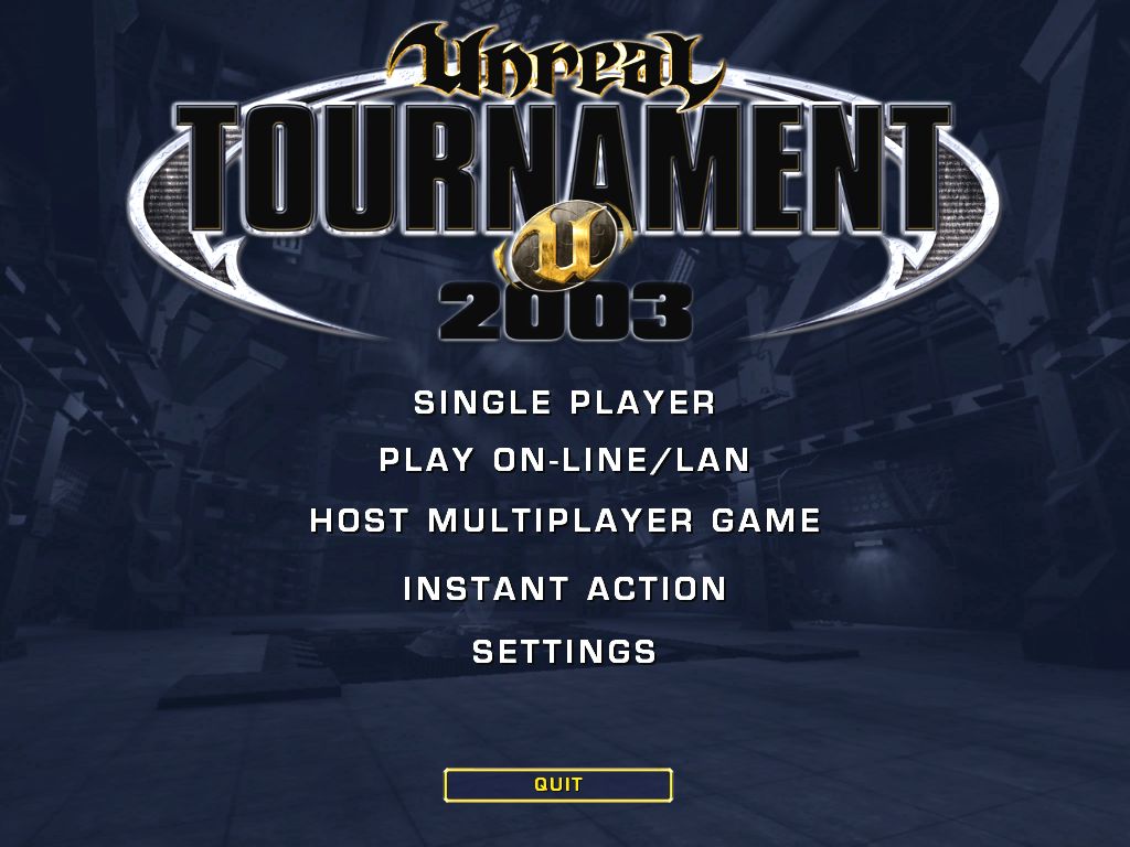 Unreal Tournament 2003 (Windows) screenshot: Main menu