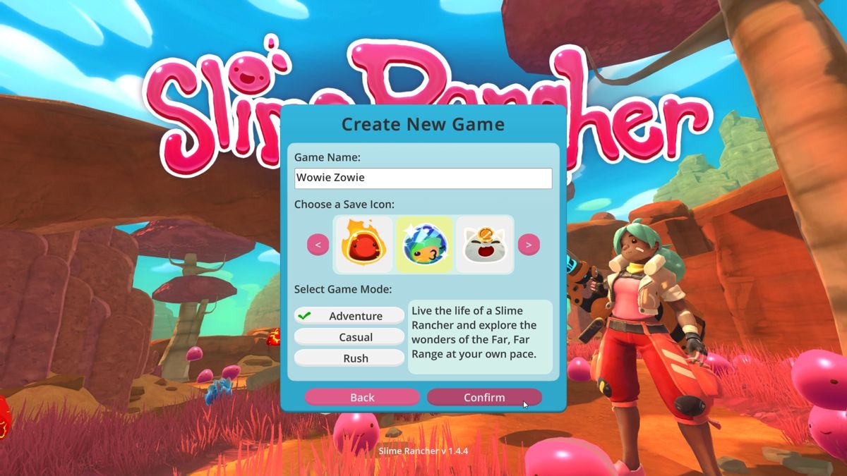 Slime Rancher (Windows) screenshot: Starting a new game