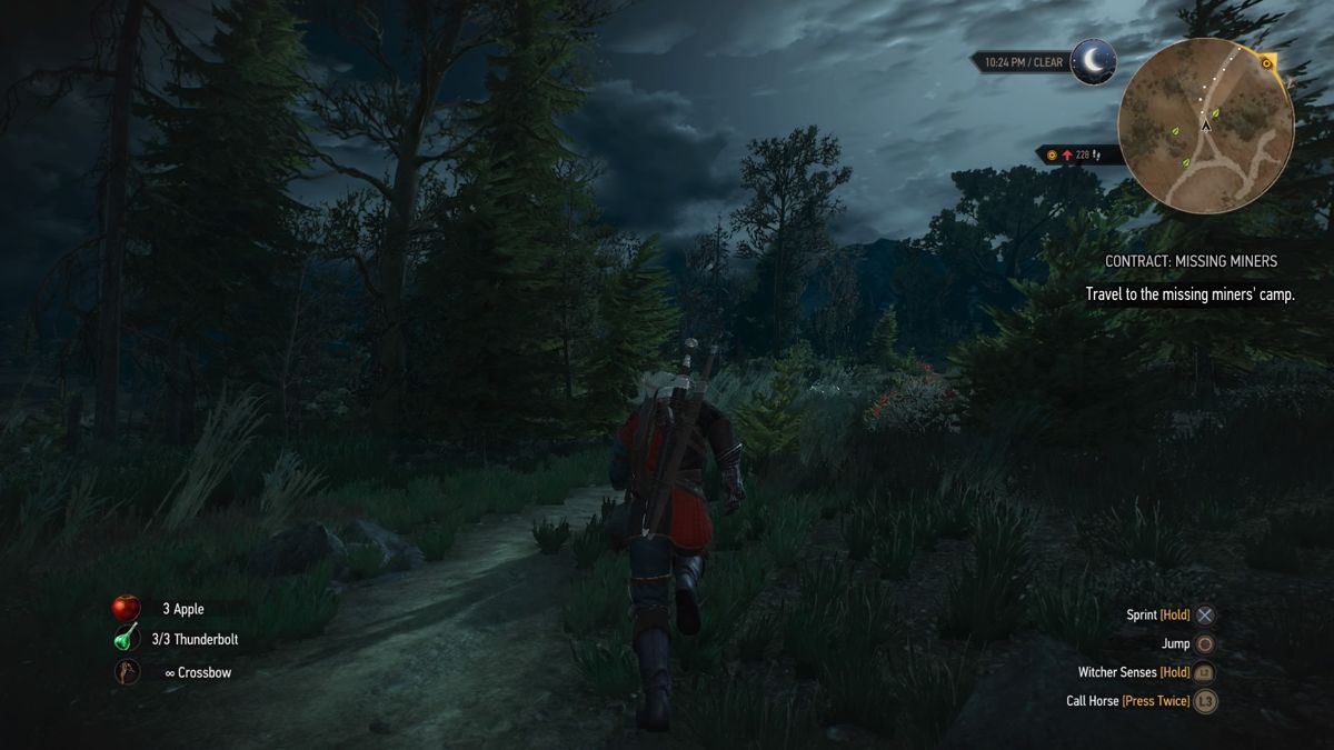 The Witcher 3: Wild Hunt - New Quest: "Contract: Missing Miners" (PlayStation 4) screenshot: Heading towards the missing miners' camp