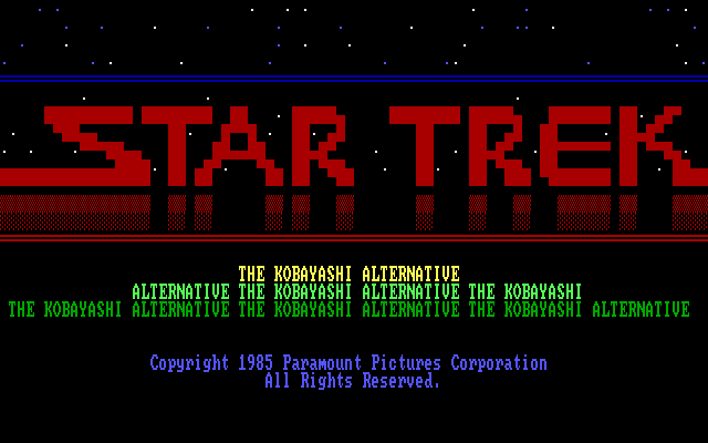 Star Trek: The Kobayashi Alternative (DOS) screenshot: Title screen
