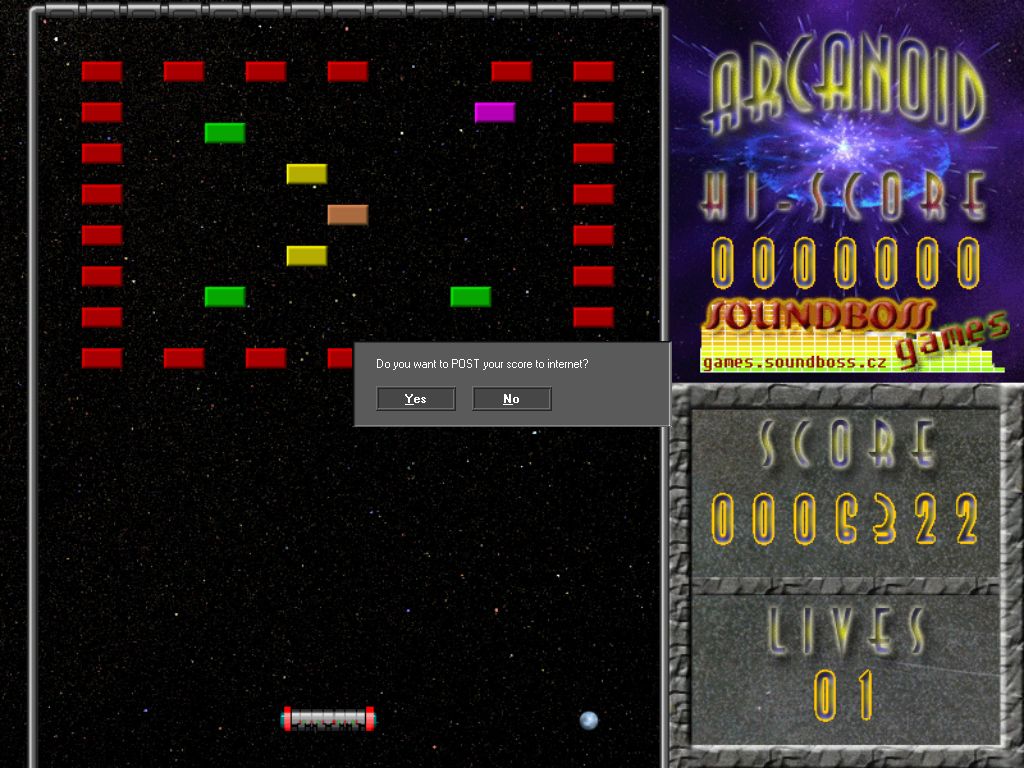 Arcanoid (Windows) screenshot: Game Over