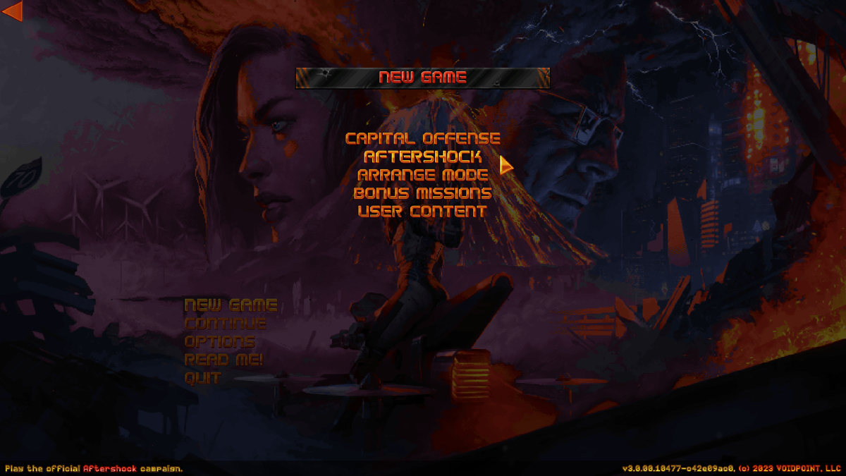 Ion Fury: Aftershock (Windows) screenshot: Campaign selection. There are a few additions alongside the new story.