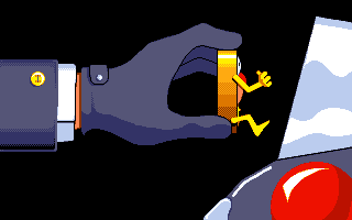 Arcade Fruit Machine (Amiga) screenshot: Player's hand wants to play