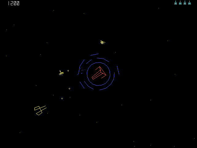 Star Fortress (DOS) screenshot: Shields go down very slowly.