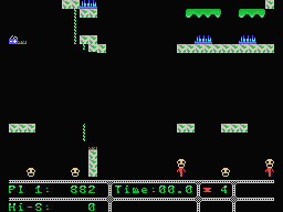 Time Bomb (MSX) screenshot: The whole screen will explode if you are too late and the time runs out.