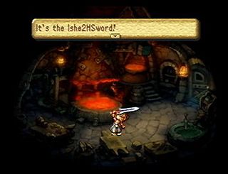 Legend of Mana (PlayStation) screenshot: forging a weapon