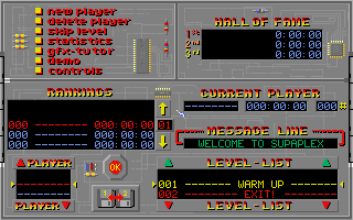 Supaplex (DOS) screenshot: Main Menu