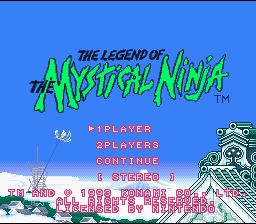 The Legend of the Mystical Ninja (SNES) screenshot: English Title screen