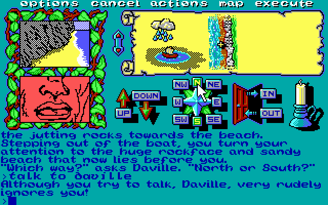 Legend of the Sword (DOS) screenshot: You can talk to characters