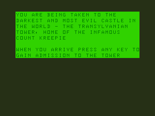 Transylvanian Tower (Dragon 32/64) screenshot: Introduction