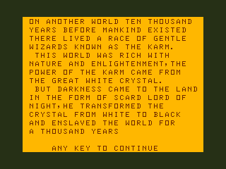White Crystal (Dragon 32/64) screenshot: Introduction