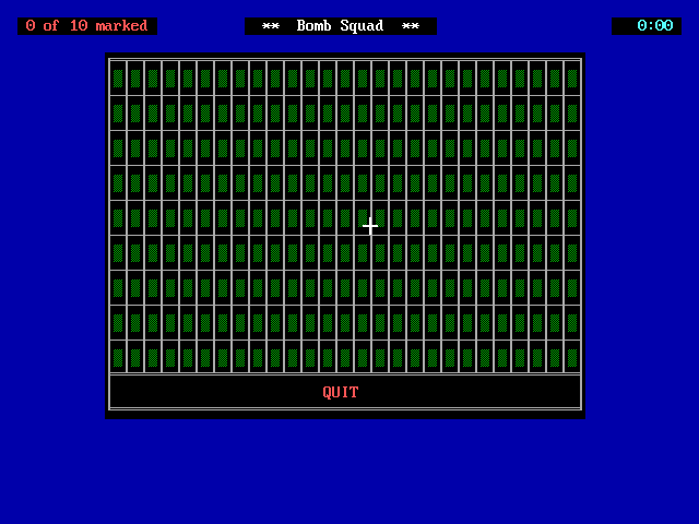 Bomb Squad (DOS) screenshot: Starting out