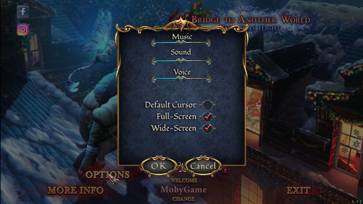 Bridge to Another World: Christmas Flight (Windows) screenshot: The game's configuration settings