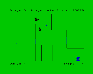 Penetrator (ZX Spectrum) screenshot: Symmetric stage 3.