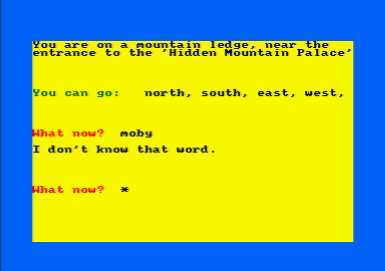 Mountain Palace Adventure (Amstrad CPC) screenshot: And so the quest begins