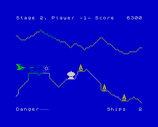 Penetrator (ZX Spectrum) screenshot: Finishing stage 2.
