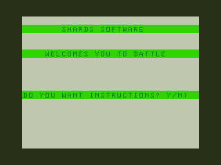 Dragon Family Programs (Dragon 32/64) screenshot: Battle: Title Screen