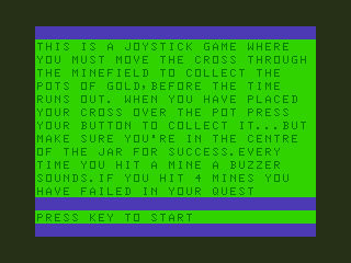 Fun & Games (Dragon 32/64) screenshot: Gold: Instructions