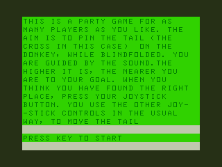 Fun & Games (Dragon 32/64) screenshot: Donkey: Instructions