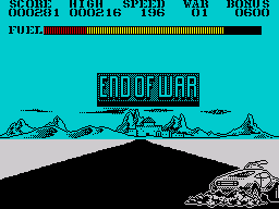 Fire and Forget (ZX Spectrum) screenshot: End of War 01!